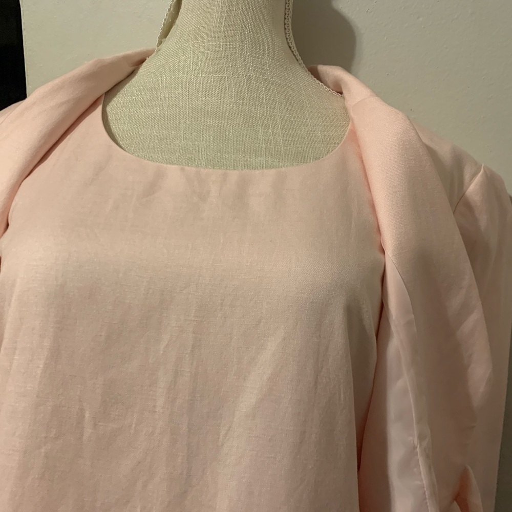 2 piece dress/jacket linen dress ensemble. Size: Petite 8